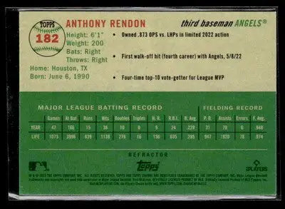 2023 Topps Chrome Platinum Anniversary #182 Anthony Rendon Refractor - Baseball Card Single