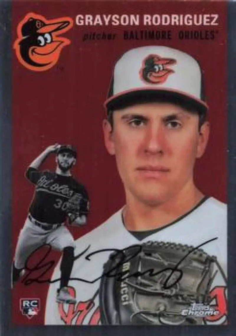 2023 Topps Chrome Platinum Anniversary #186 Grayson Rodriguez EX Excellent RC Rookie Baltimore Orioles Baseball Card