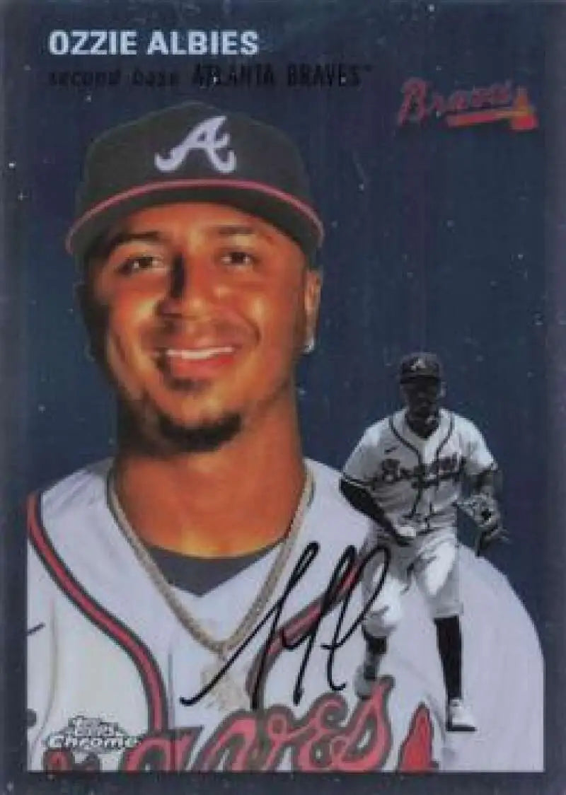 2023 Topps Chrome Platinum Anniversary #194 Ozzie Albies EX Excellent Atlanta Braves Baseball Card - Baseball Card