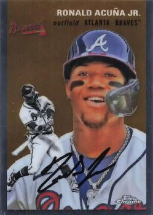 2023 Topps Chrome Platinum Anniversary #198 Ronald Acuna Jr. EX Excellent Atlanta Braves Baseball Card - Baseball Card