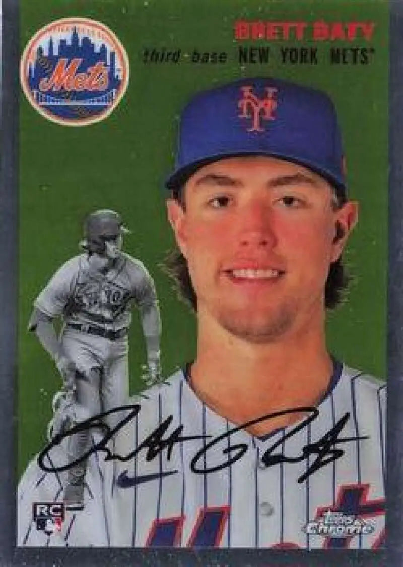 2023 Topps Chrome Platinum Anniversary #2 Brett Baty EX Excellent RC Rookie New York Mets Baseball Card - Baseball Card