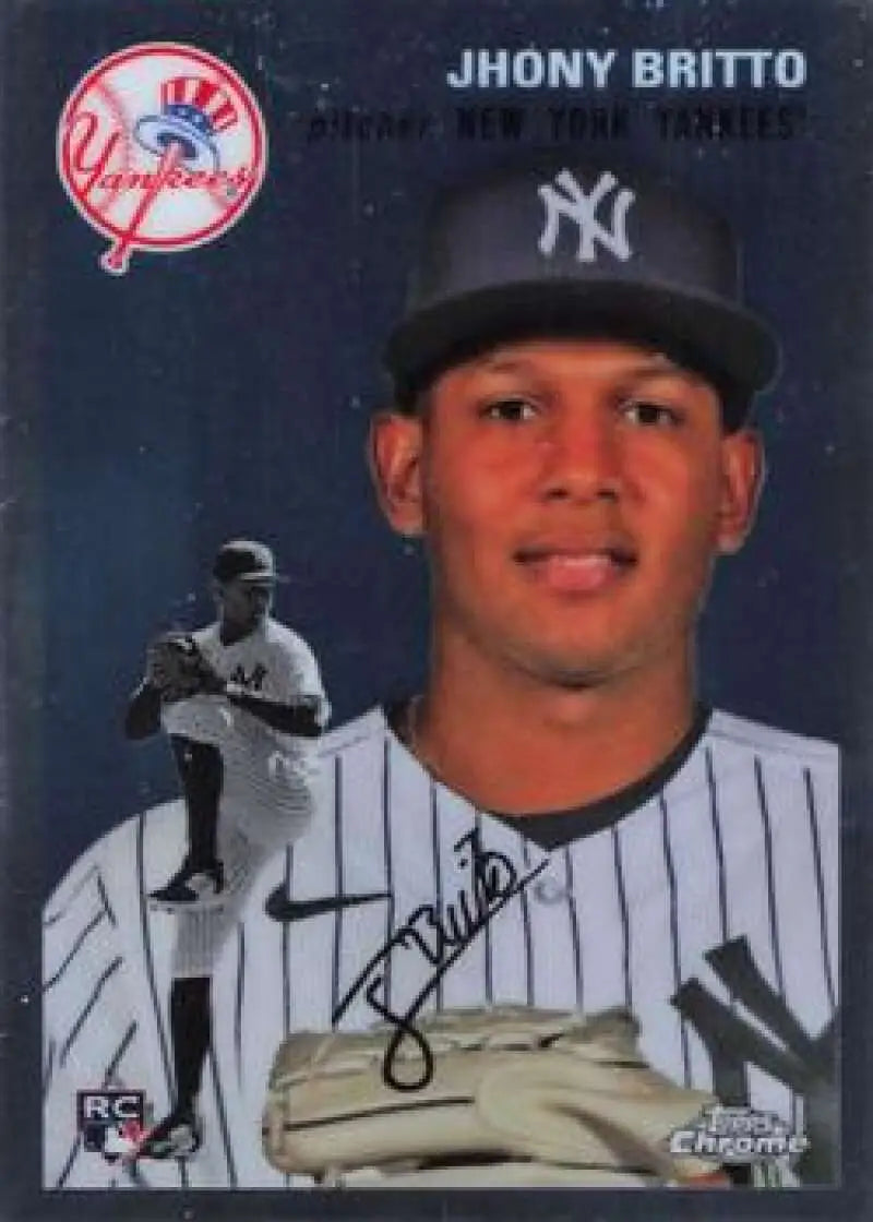 2023 Topps Chrome Platinum Anniversary #209 Jhony Brito EX Excellent RC Rookie New York Yankees Baseball Card