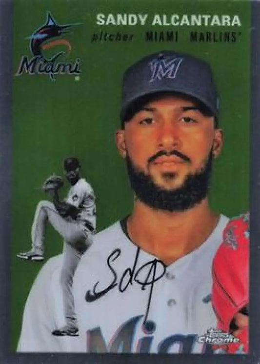2023 Topps Chrome Platinum Anniversary #219 Sandy Alcantara EX Excellent Miami Marlins Baseball Card - Baseball Card