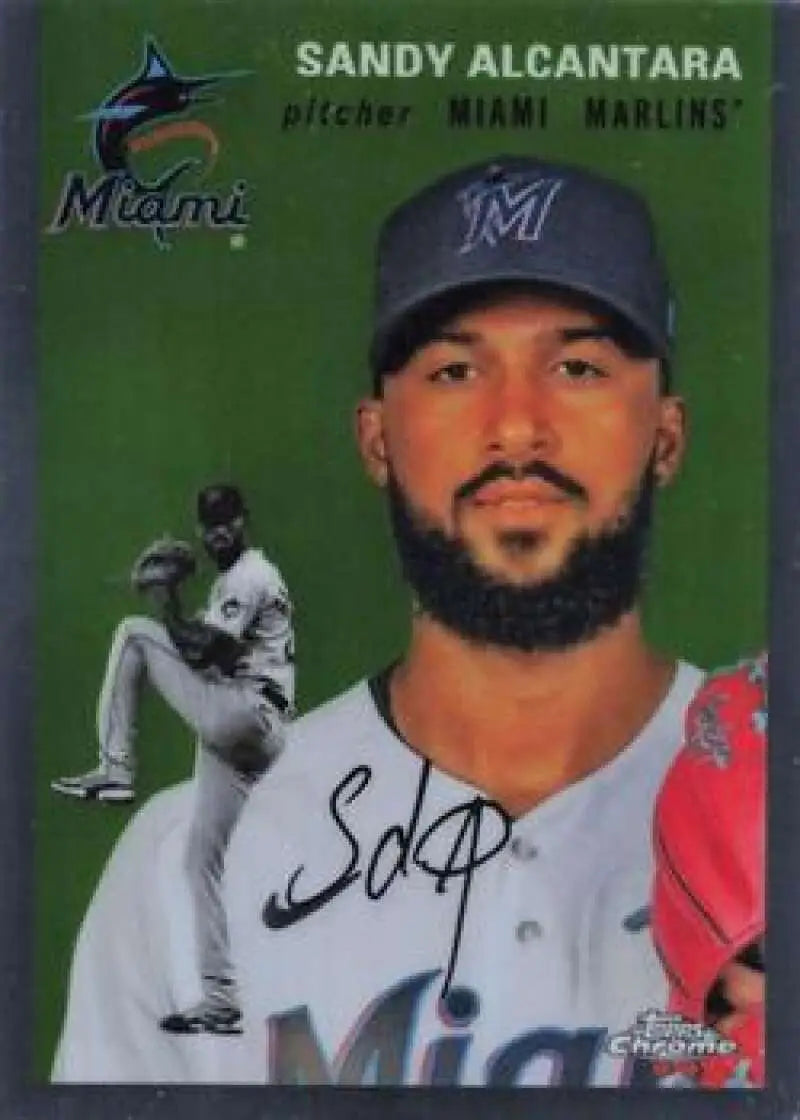 2023 Topps Chrome Platinum Anniversary #219 Sandy Alcantara EX Excellent Miami Marlins Baseball Card - Baseball Card
