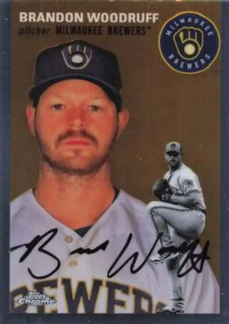 2023 Topps Chrome Platinum Anniversary #227 Brandon Woodruff EX Excellent Milwaukee Brewers Baseball Card - Baseball