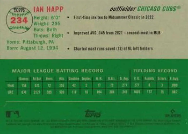 2023 Topps Chrome Platinum Anniversary #234 Ian Happ EX Excellent Chicago Cubs Baseball Card - Baseball Card Single