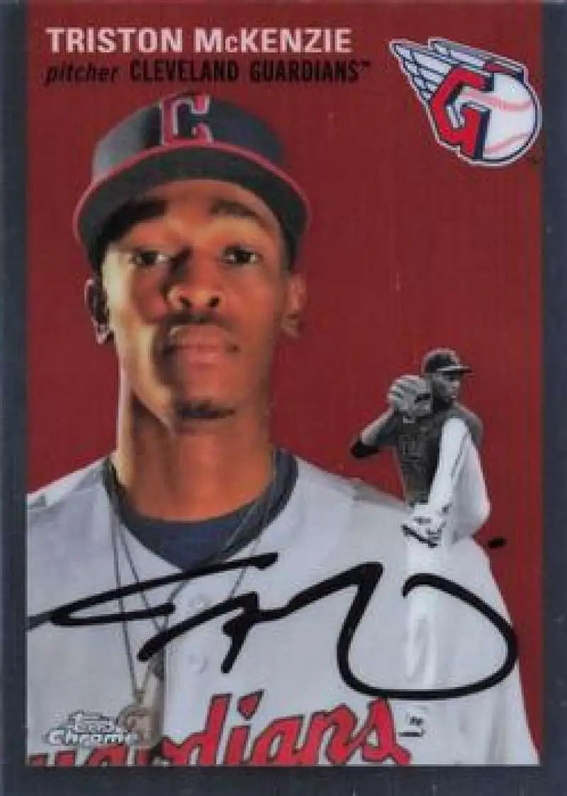 2023 Topps Chrome Platinum Anniversary #240 Triston McKenzie EX Excellent Cleveland Guardians Baseball Card - Baseball