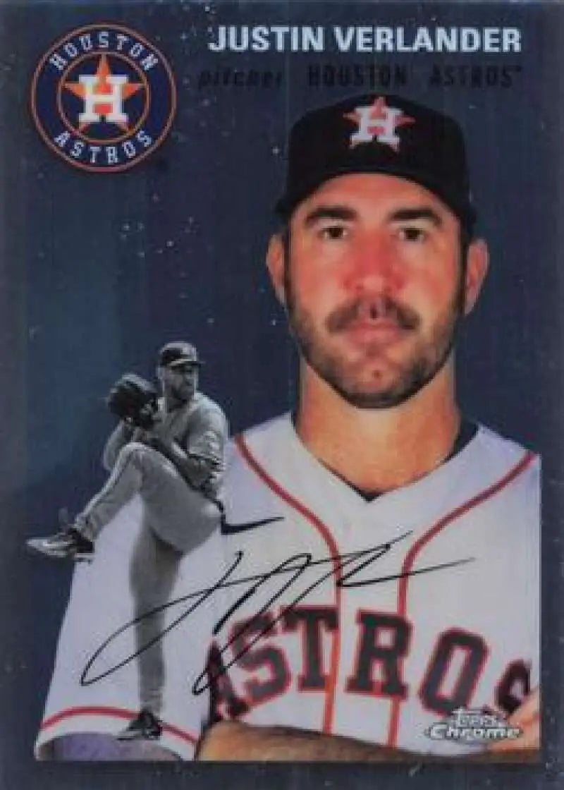 2023 Topps Chrome Platinum Anniversary #253 Justin Verlander EX Excellent Houston Astros Baseball Card - Baseball Card