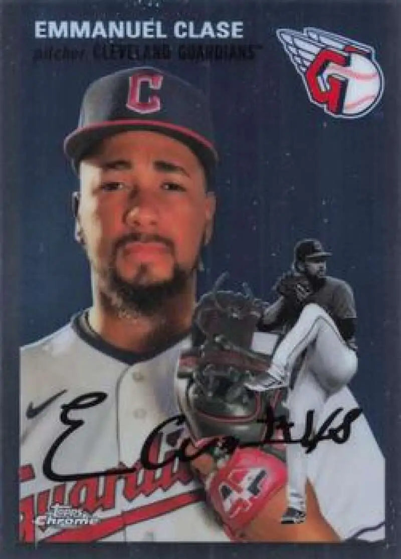 2023 Topps Chrome Platinum Anniversary #254 Emmanuel Clase EX Excellent Cleveland Guardians Baseball Card - Baseball