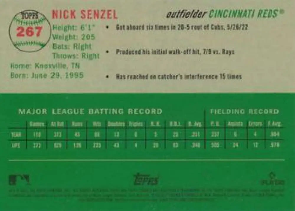 2023 Topps Chrome Platinum Anniversary #267 Nick Senzel EX Excellent Cincinnati Reds Baseball Card - Baseball Card