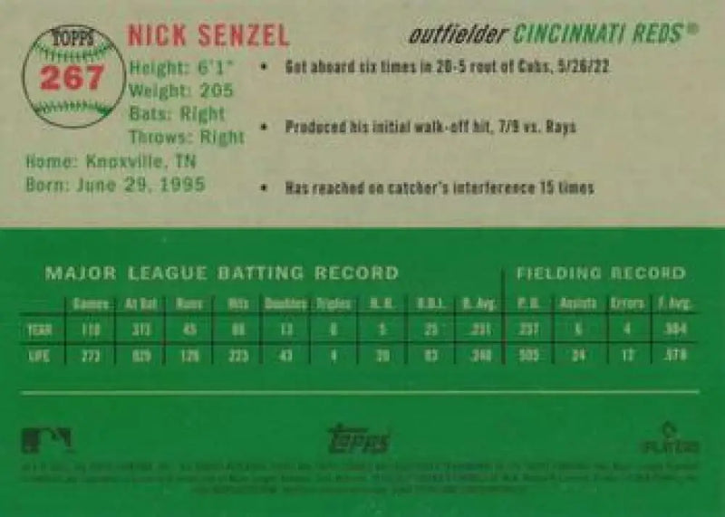 2023 Topps Chrome Platinum Anniversary #267 Nick Senzel EX Excellent Cincinnati Reds Baseball Card - Baseball Card