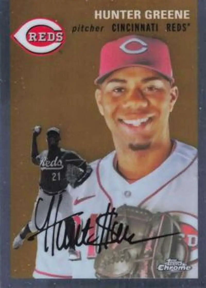 2023 Topps Chrome Platinum Anniversary #277 Hunter Greene EX Excellent Cincinnati Reds Baseball Card - Baseball Card
