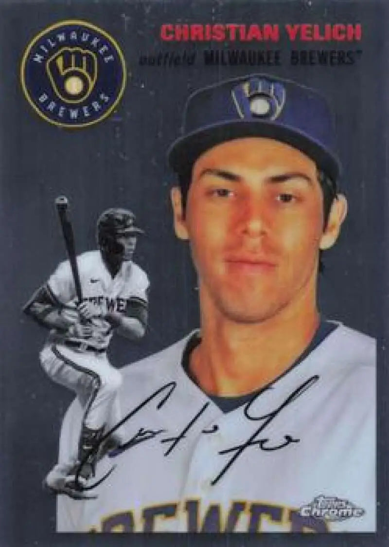 2023 Topps Chrome Platinum Anniversary #287 Christian Yelich EX Excellent Milwaukee Brewers Baseball Card - Baseball