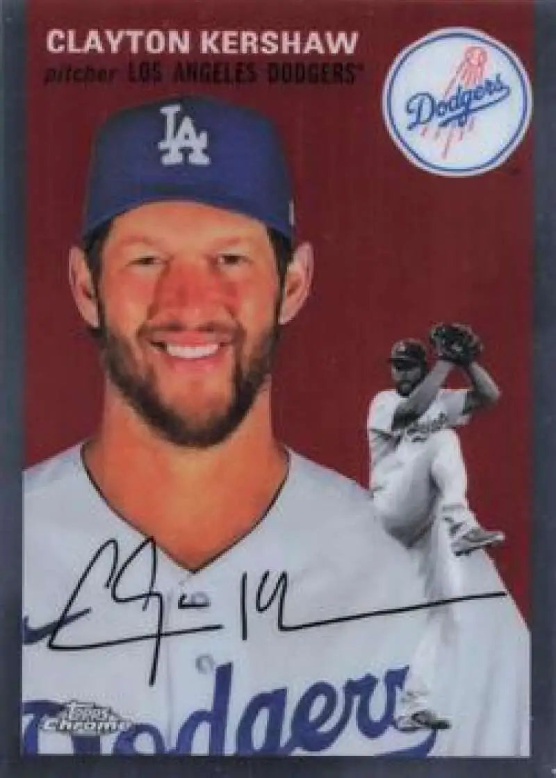 2023 Topps Chrome Platinum Anniversary #295 Clayton Kershaw EX Excellent Los Angeles Dodgers Baseball Card - Baseball