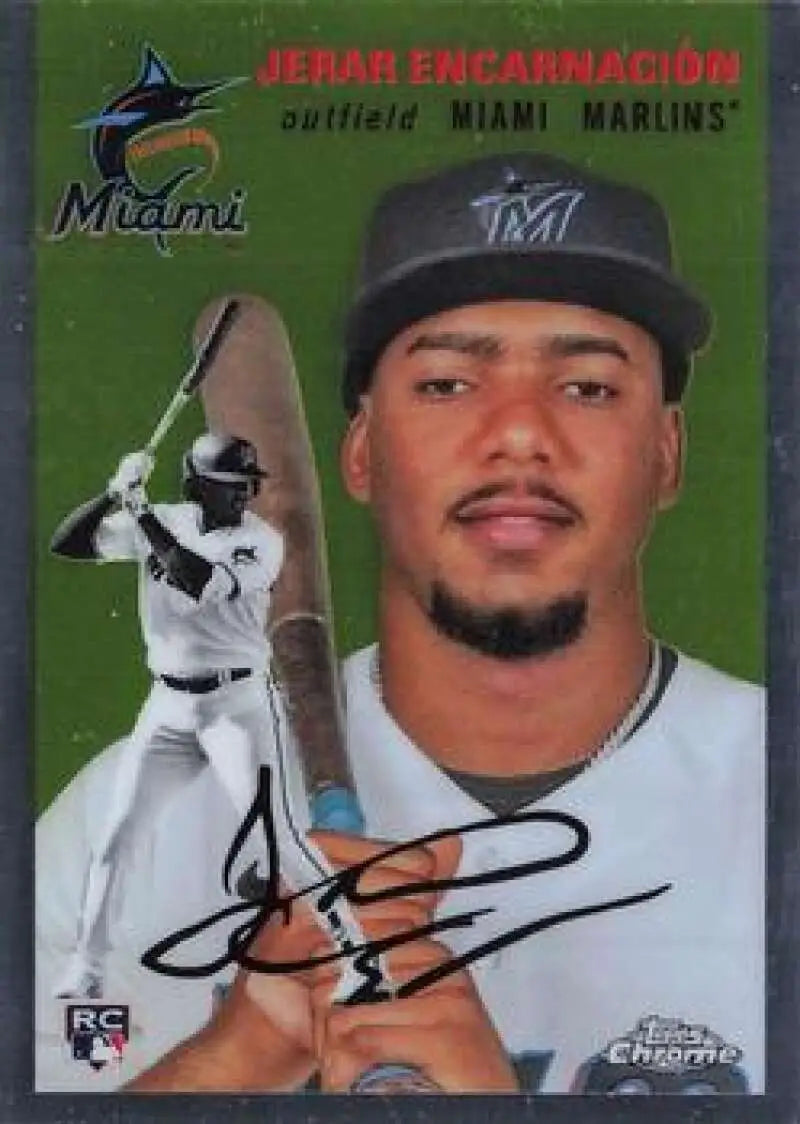 2023 Topps Chrome Platinum Anniversary #30 Jerar Encarnacion EX Excellent RC Rookie Miami Marlins Baseball Card
