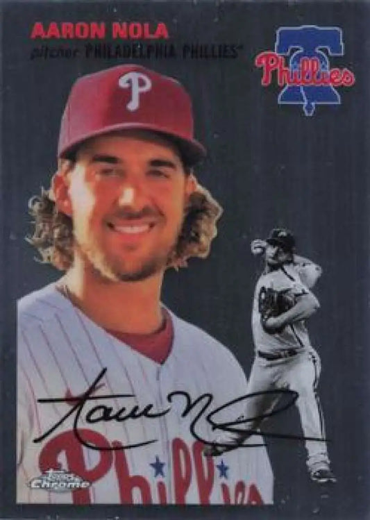 2023 Topps Chrome Platinum Anniversary #306 Aaron Nola EX Excellent Philadelphia Phillies Baseball Card - Baseball Card