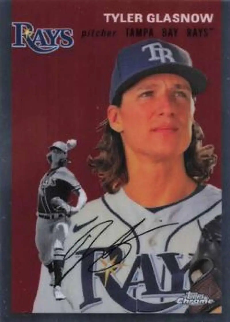 2023 Topps Chrome Platinum Anniversary #338 Tyler Glasnow EX Excellent Tampa Bay Rays Baseball Card - Baseball Card