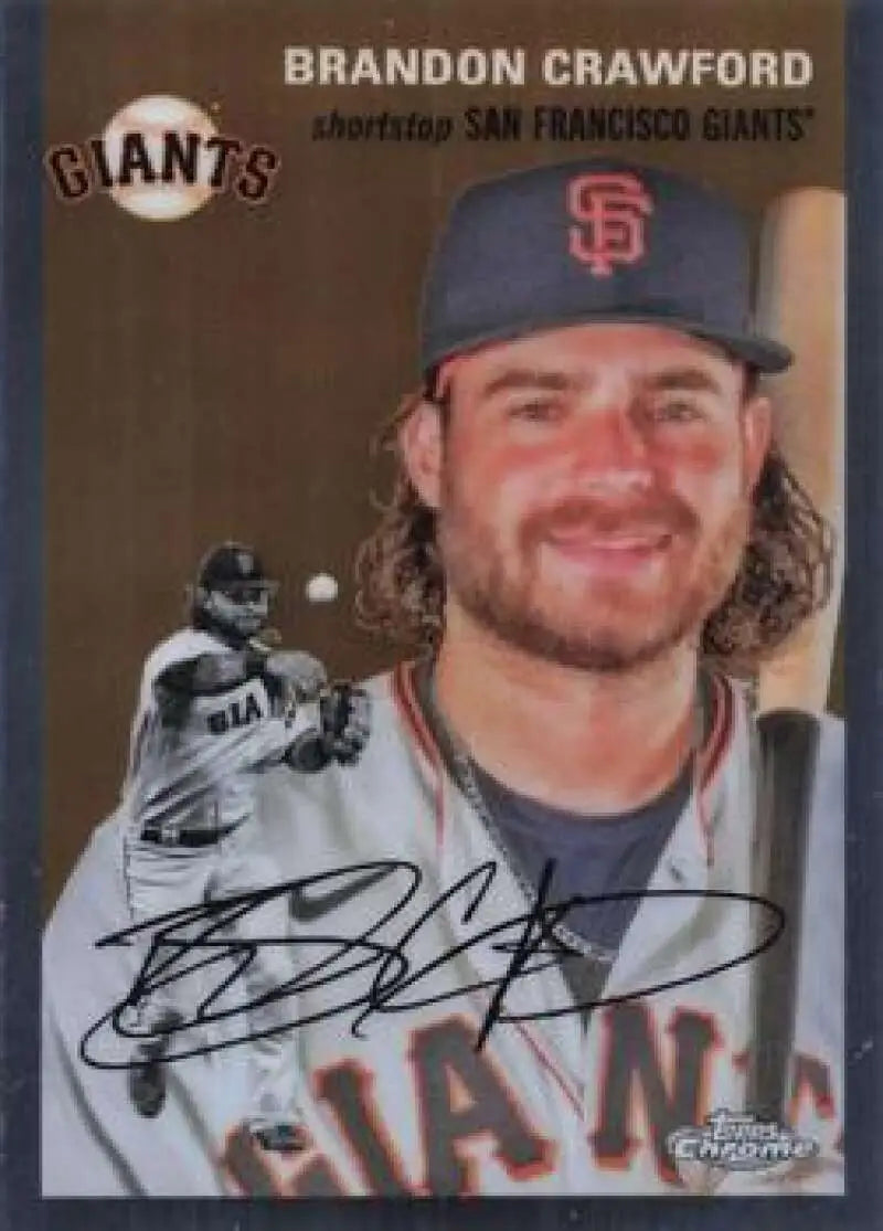 2023 Topps Chrome Platinum Anniversary #353 Brandon Crawford EX Excellent San Francisco Giants Baseball Card - Baseball