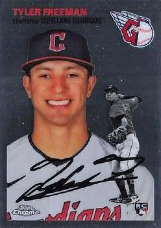 2023 Topps Chrome Platinum Anniversary #36 Tyler Freeman EX Excellent RC Rookie Cleveland Guardians Baseball Card