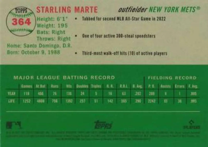 2023 Topps Chrome Platinum Anniversary #364 Starling Marte EX Excellent New York Mets Baseball Card - Baseball Card