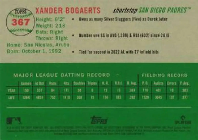 2023 Topps Chrome Platinum Anniversary #367 Xander Bogaerts EX Excellent San Diego Padres Baseball Card - Baseball Card