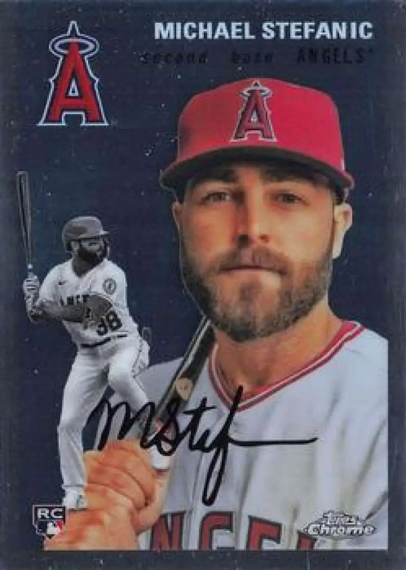 2023 Topps Chrome Platinum Anniversary #38 Michael Stefanic EX Excellent RC Rookie Los Angeles Angels Baseball Card