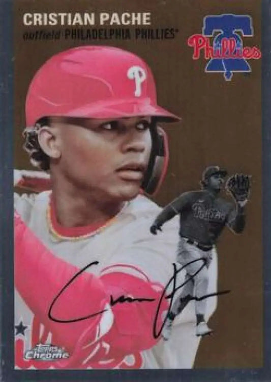 2023 Topps Chrome Platinum Anniversary #385 Cristian Pache EX Excellent Philadelphia Phillies Baseball Card - Baseball