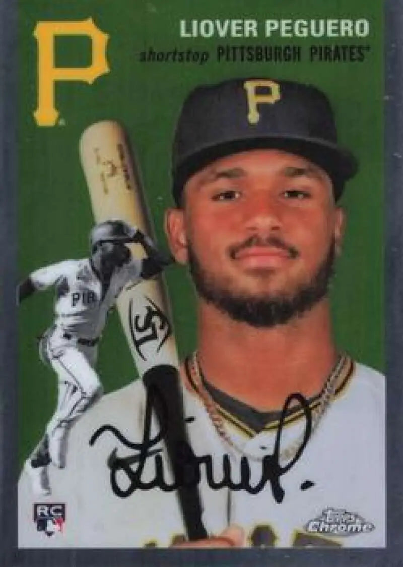2023 Topps Chrome Platinum Anniversary #40 Liover Peguero EX Excellent RC Rookie Pittsburgh Pirates Baseball Card