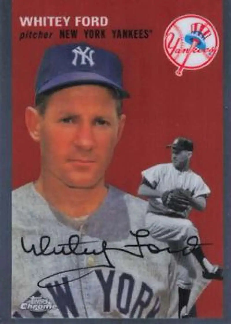 2023 Topps Chrome Platinum Anniversary #409 Whitey Ford EX Excellent New York Yankees Baseball Card - Baseball Card