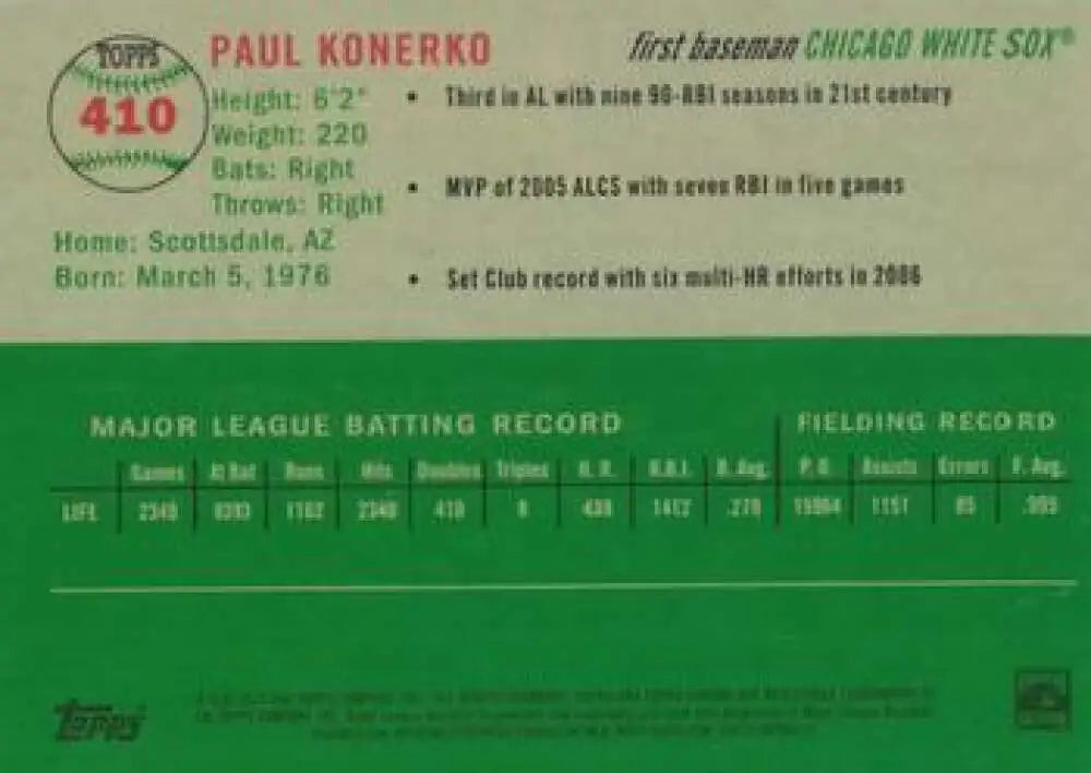 2023 Topps Chrome Platinum Anniversary #410 Paul Konerko EX Excellent Chicago White Sox Baseball Card - Baseball Card