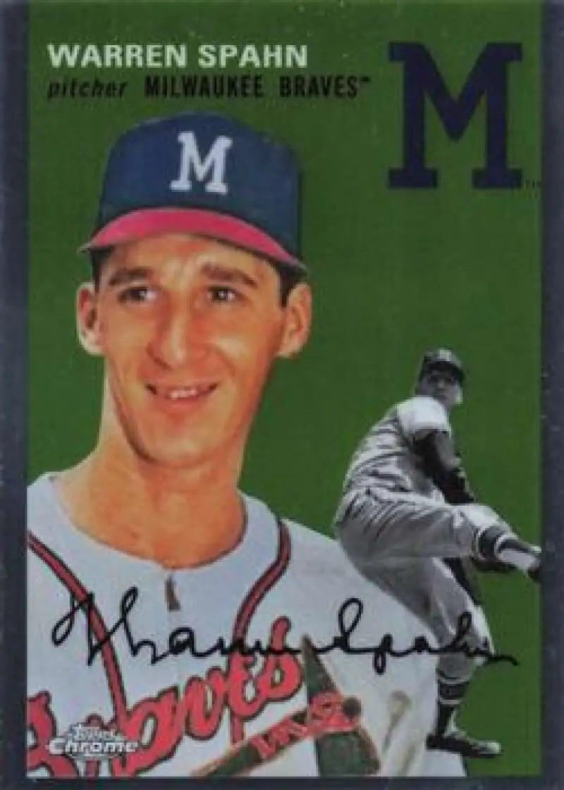 2023 Topps Chrome Platinum Anniversary #438 Warren Spahn EX Excellent Milwaukee Braves Baseball Card - Baseball Card