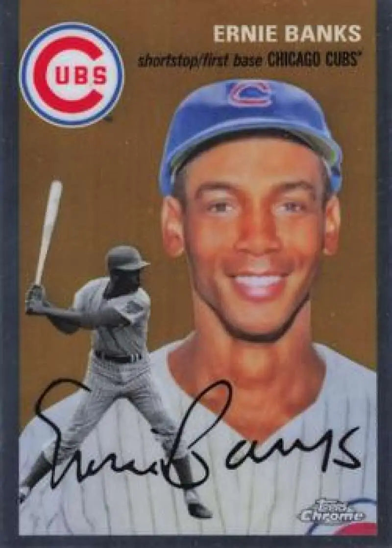 2023 Topps Chrome Platinum Anniversary #445 Ernie Banks EX Excellent Chicago Cubs Baseball Card - Baseball Card Single