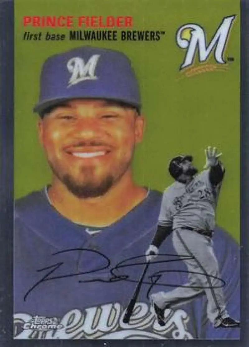 2023 Topps Chrome Platinum Anniversary #476 Prince Fielder EX Excellent Milwaukee Brewers Baseball Card - Baseball Card