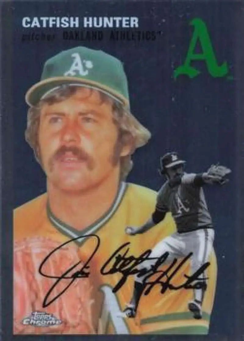 2023 Topps Chrome Platinum Anniversary #491 Catfish Hunter EX Excellent Oakland Athletics Baseball Card - Baseball Card