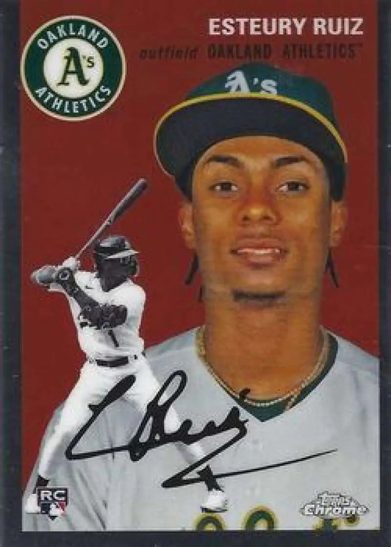 2023 Topps Chrome Platinum Anniversary #51 Esteury Ruiz EX Excellent RC Rookie Oakland Athletics Baseball Card
