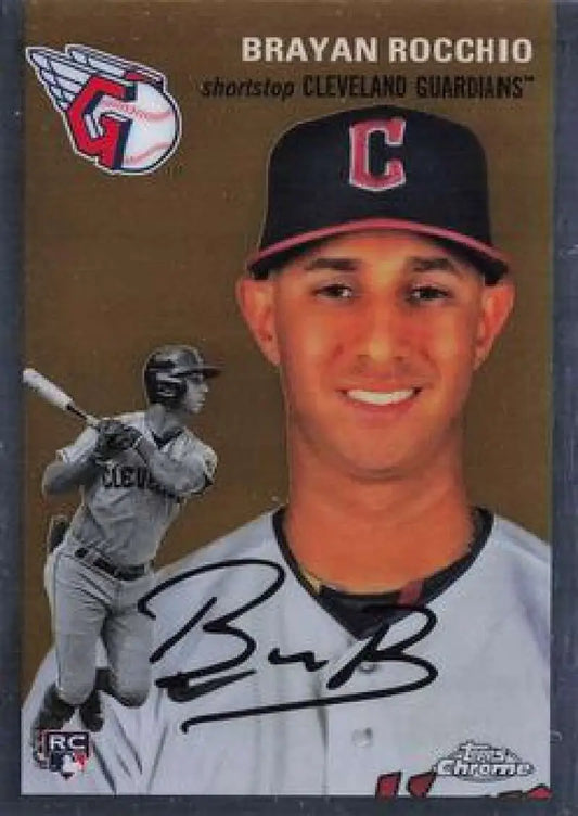 2023 Topps Chrome Platinum Anniversary #52 Brayan Rocchio EX Excellent RC Rookie Cleveland Guardians Baseball Card