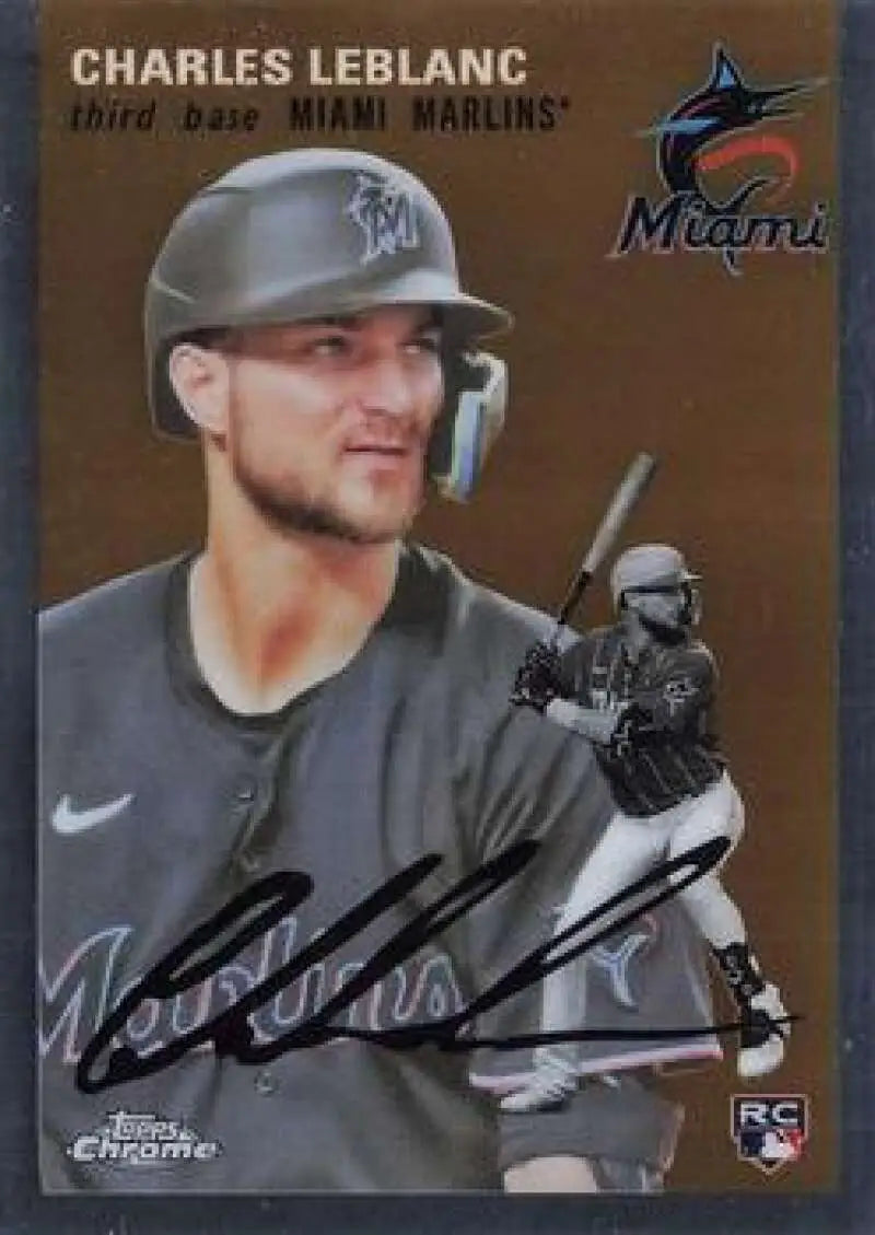 2023 Topps Chrome Platinum Anniversary #66 Charles Leblanc EX Excellent RC Rookie Miami Marlins Baseball Card