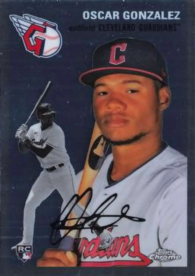 2023 Topps Chrome Platinum Anniversary #83 Oscar Gonzalez EX Excellent RC Rookie Cleveland Guardians Baseball Card