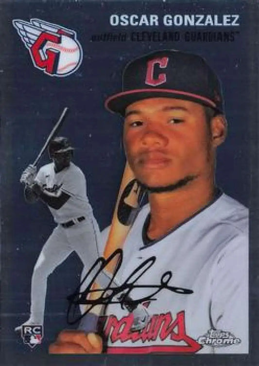 2023 Topps Chrome Platinum Anniversary #83 Oscar Gonzalez EX Excellent RC Rookie Cleveland Guardians Baseball Card