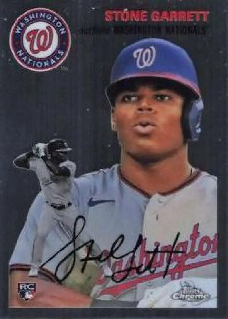 2023 Topps Chrome Platinum Anniversary #96 Stone Garrett EX Excellent RC Rookie Washington Nationals Baseball Card