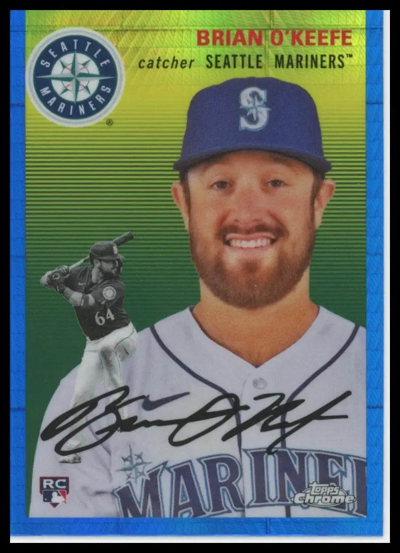 2023 Topps Chrome Platinum Anniversary Blue Prism Brian O’Keefe 140 Mariners NM - Baseball Card Single