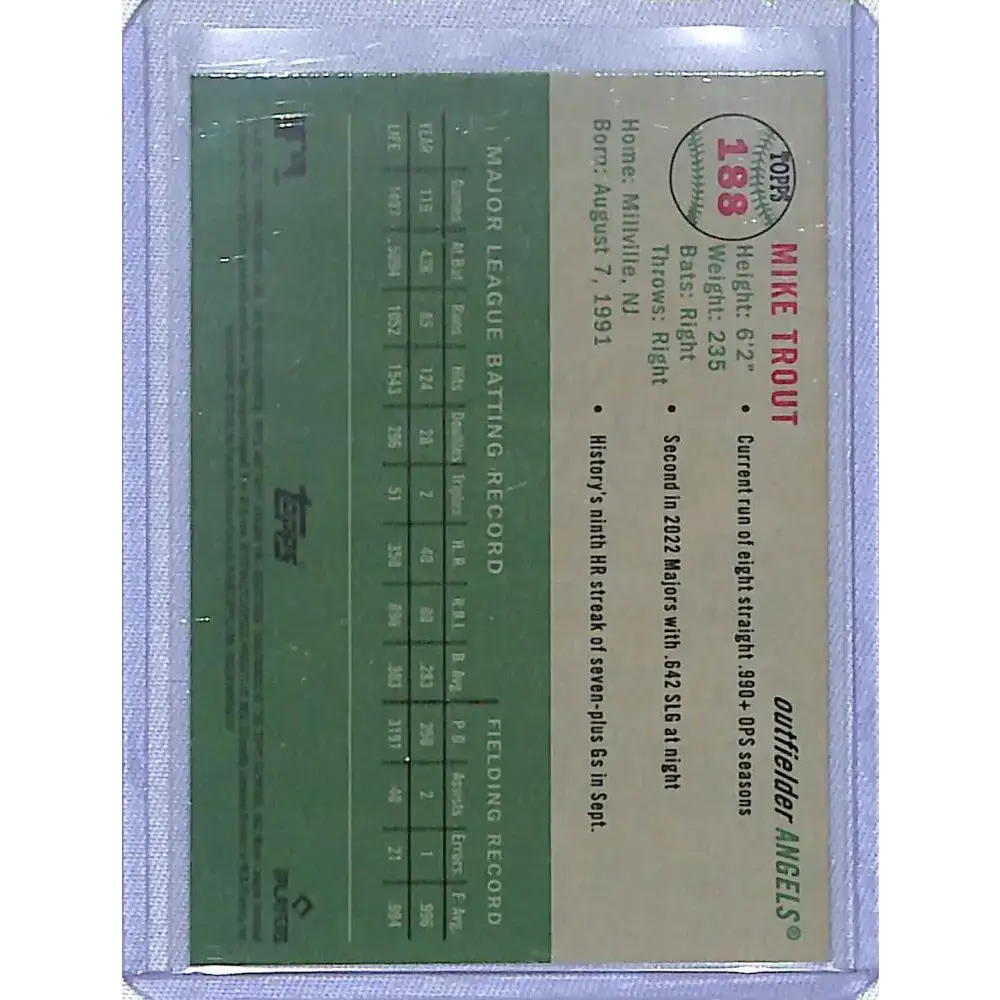 2023 Topps Chrome Platinum Anniversary Image Variation #188 Mike Trout NM-MT Los Angeles Angels Baseball Card
