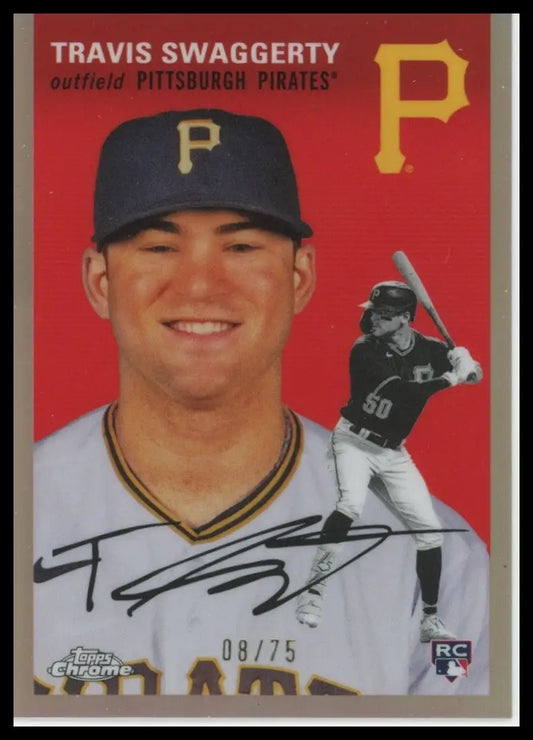 2023 Topps Chrome Platinum Anniversary - Rose Gold Travis Swaggerty 27 /75 NM - Baseball Card Single