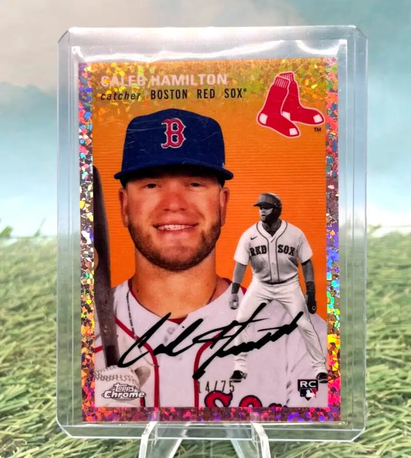 Caleb Hamilton autographed baseball card from 2023 Topps Chrome Platinum Mini Diamond RC