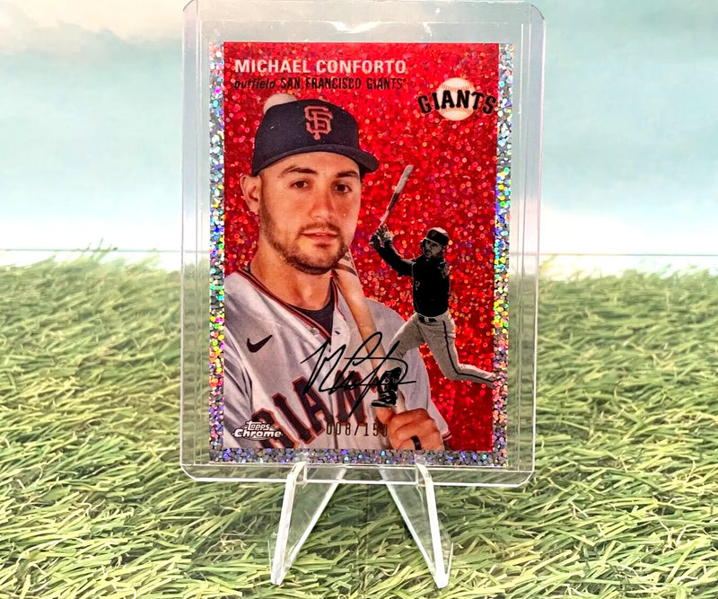 Michael Conforto 2023 Topps Chrome Platinum Speckle Refractor card SF Giants