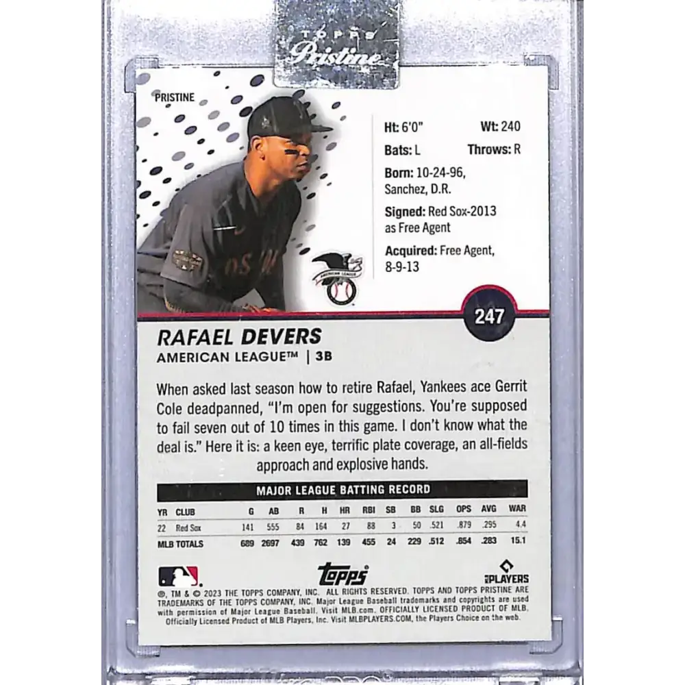 2023 Topps Chrome Pristine #247 Rafael Devers NM-MT Boston Red Sox - Baseball Card Single
