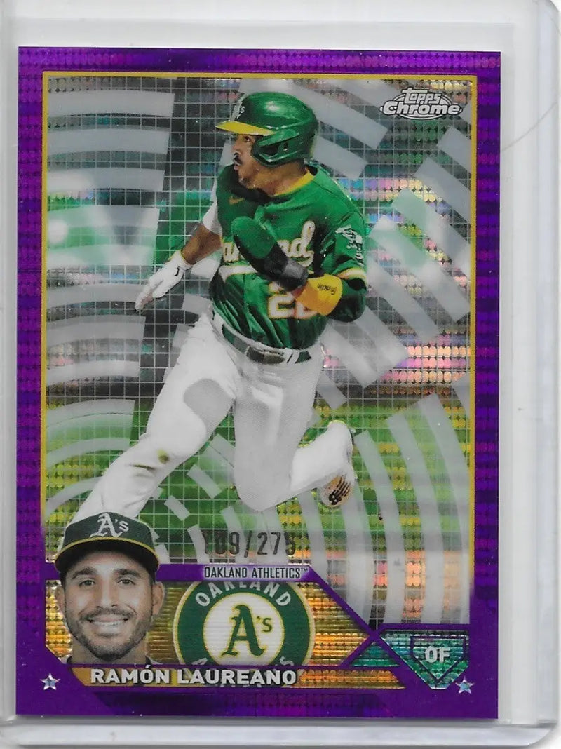 2023 TOPPS CHROME PURPLE SONAR REFRACTOR RAMON LAUREANO 109/275 A’s. (3f) - Baseball Card Single