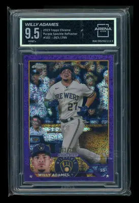 2023 Topps Chrome Purple Speckle Refractor Willy Adames #101 263/299 AC 9.5 - Baseball Card Single