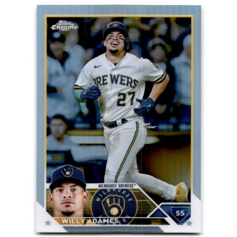 2023 Topps Chrome Refractor #101 Willy Adames NM-MT Milwaukee Brewers Baseball Card - Baseball Card Single