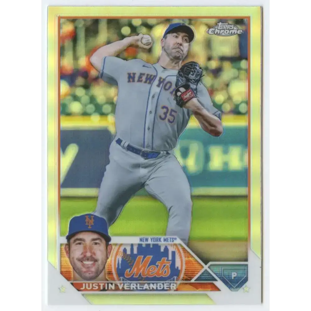 2023 Topps Chrome Refractor #126 Justin Verlander NM-MT New York Mets Baseball Card - Baseball Card Single